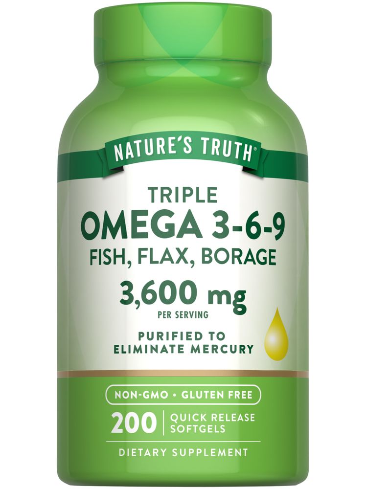 Triple Omega 3-6-9 3600 mg with Fish, Flax, Borage